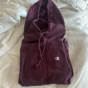 Champion Burgundy Hoodie with Logo